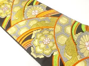 波に花古典柄模様織出し袋帯